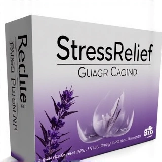 StressRelief termékcsomagolás, amely stresszoldó formulát tartalmaz.